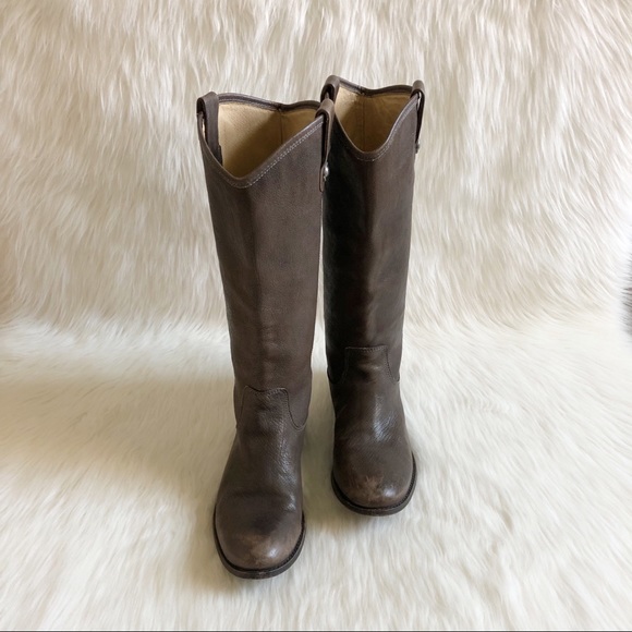 FRYE Women's Brown Melissa Button Riding Boot - Picture 2 of 12